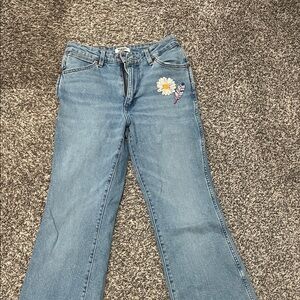 Wrangler Light Blue Floral Flare Jeans